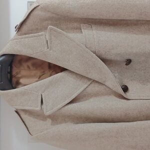 Elegant Tan Double-Breasted Trench Coat